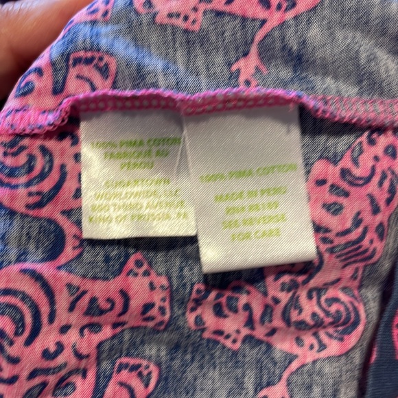 Lilly Pulitzer Elephant Print 3/4 sleeve shirt Size Small - Picture 7 of 7